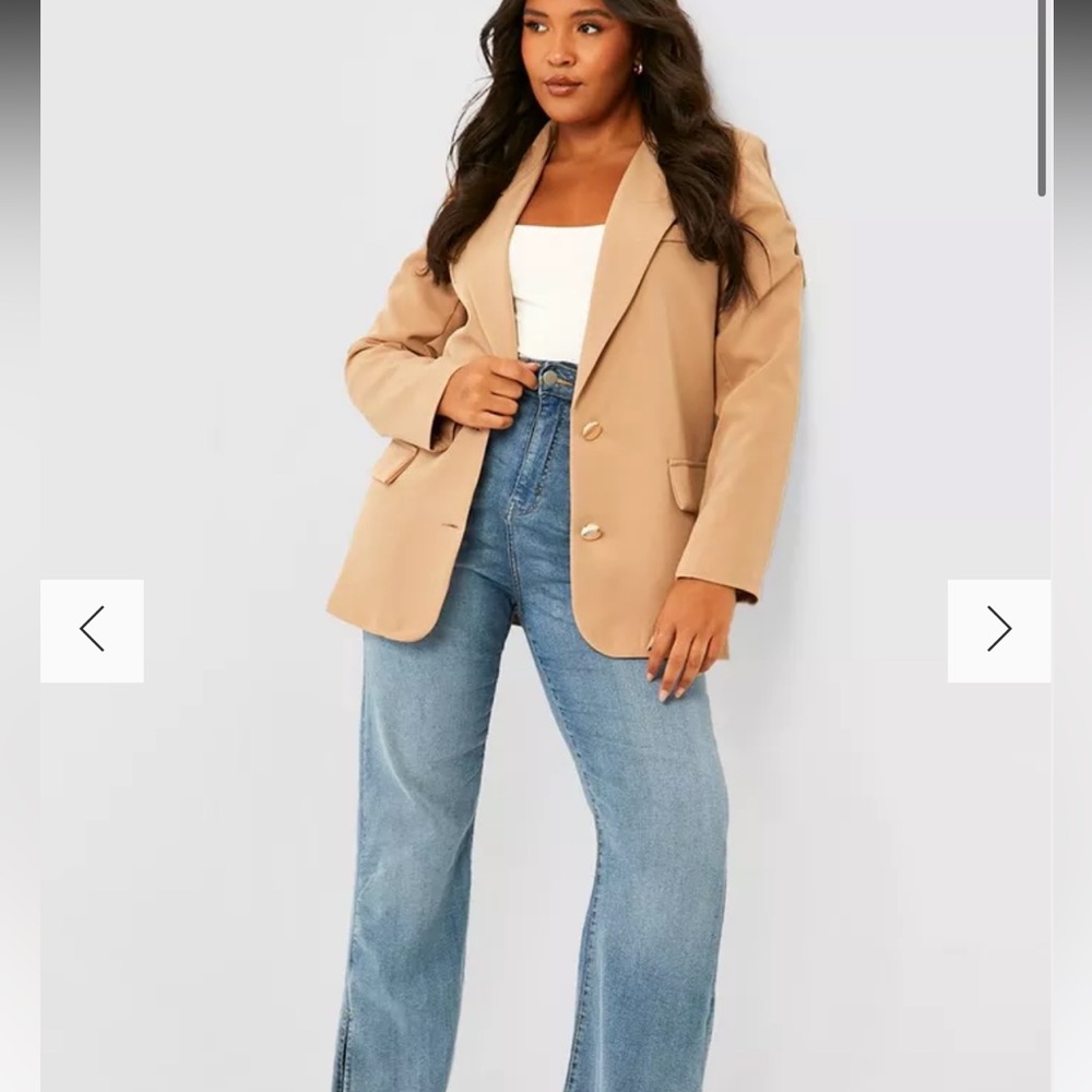 Boohoo Tan Oversized Blazer